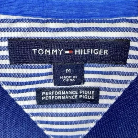Tommy Hilfiger Men's Short Sleeve Colorblock Knit Polo Hilfiger Collar Size M - Picture 2 of 12